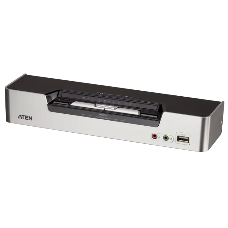 KVM Switch 2-Port USB DVI Dual-View KVM mit Audio & USB 2.0 Hub