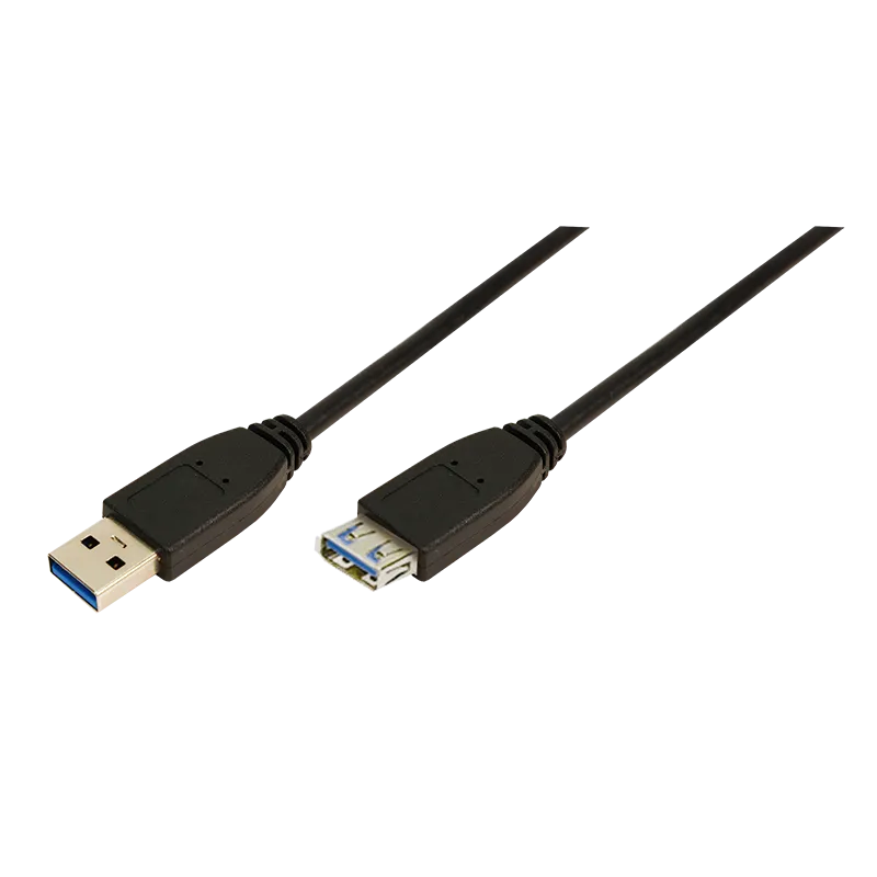 USB 3.0-Kabel, USB-A/M zu USB-A/F, schwarz, 2 m