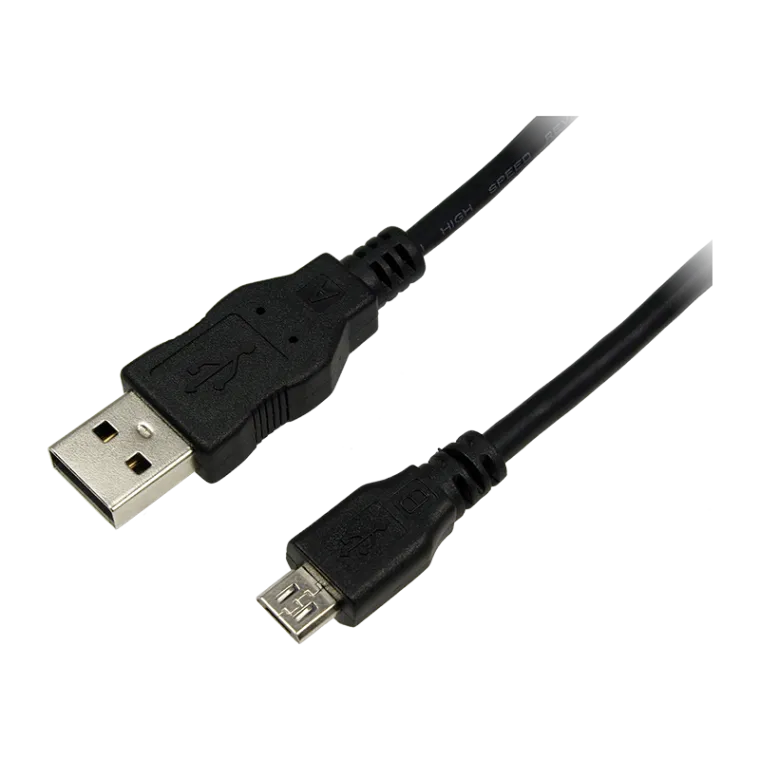 USB 2.0-Kabel, USB-A/M zu Micro-USB/M, schwarz, 0,6 m