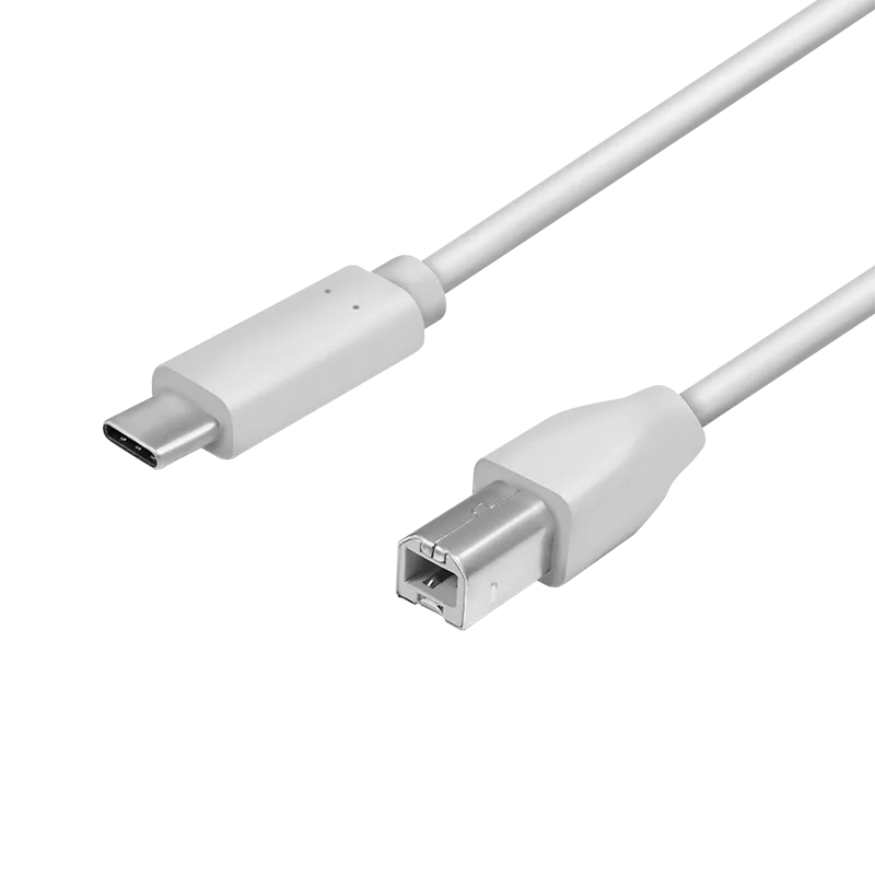 USB 2.0 Type-C Kabel, C/M zu B/M, grau, 1 m