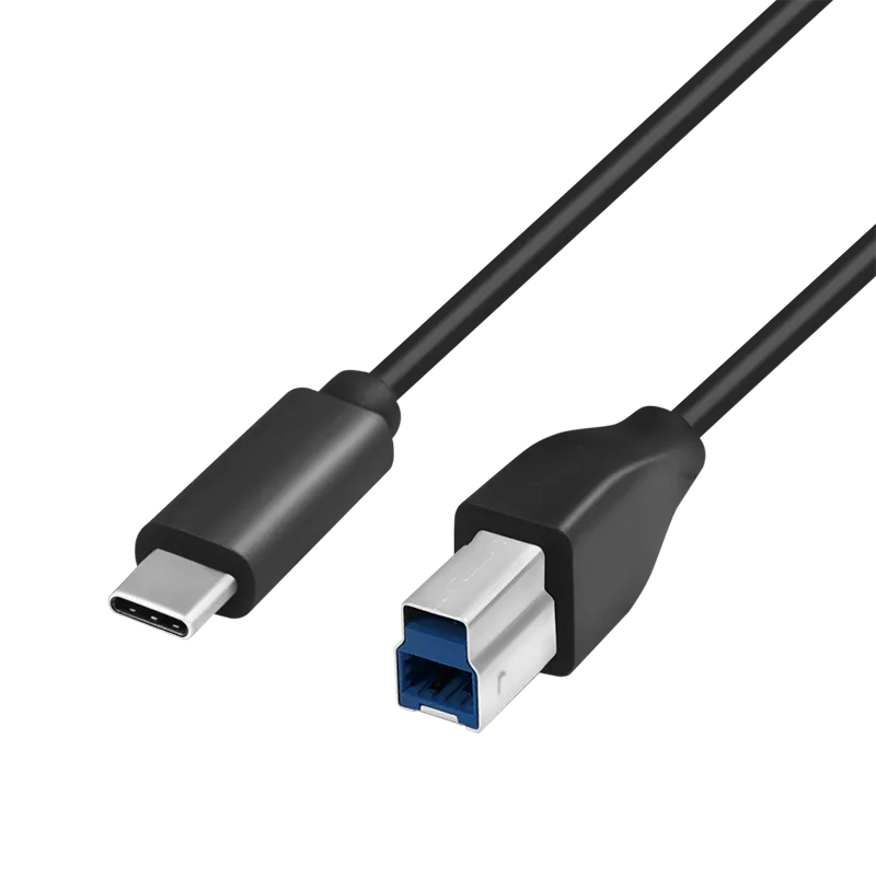USB 3.2 Gen1 Type-C Kabel, C/M zu B/M, schwarz, 2 m