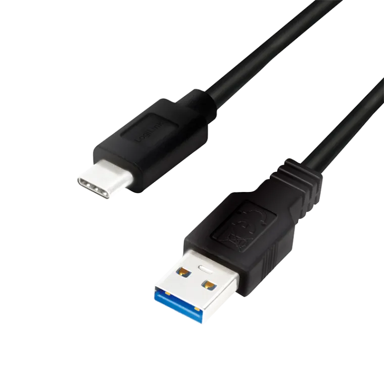 USB 3.2 Gen1 Type-C-Kabel, C/M zu A/M, 5 Gbit/s, 60W, schwarz, 2 m