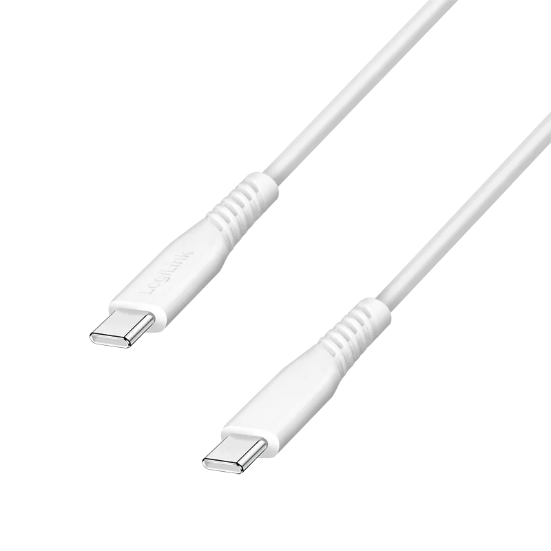 USB 2.0 Type-C-Kabel, C/M zu C/M, 480 Mbit/s, 60W, weiß, 2 m
