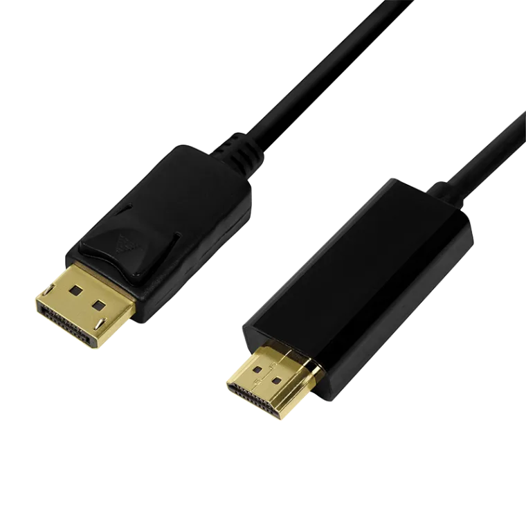 DisplayPort-Kabel, DP/M zu HDMI-A/M, 4K/30 Hz, schwarz, 1 m