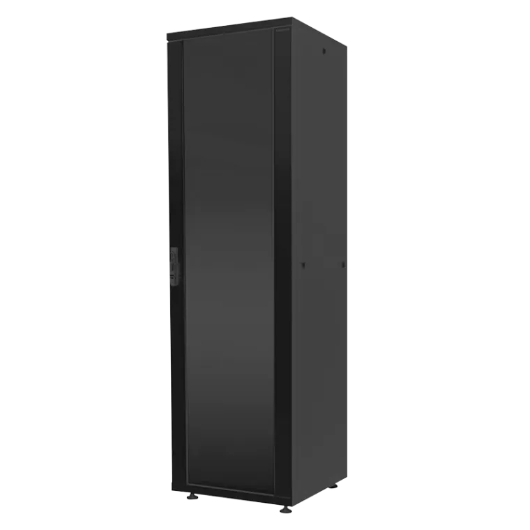 19"-Netzwerk-Eco-Standschrank 42 HE, 800 x 800 mm, Schwarz