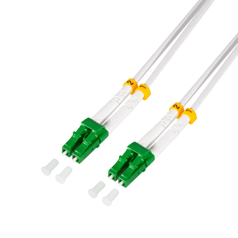 Stahlarmiertes Glasfaser-Patchkabel OS2, Duplex LC/APC - LC/APC, 1 m