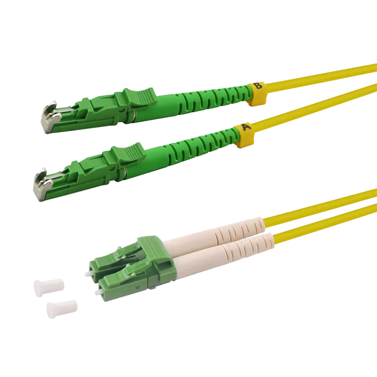 LWL Duplex Patchkabel, OS2, 9/125µ, LSH-LC, APC 8°, Gelb, 1 m