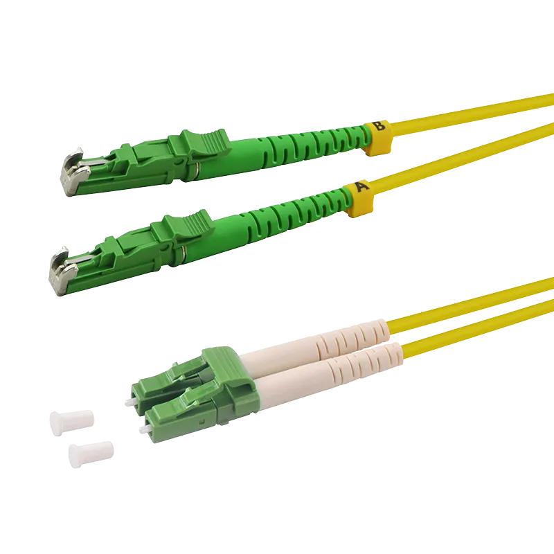 LWL Duplex Patchkabel, OS2, 9/125µ, LSH-LC, APC 8°, Gelb, 1 m
