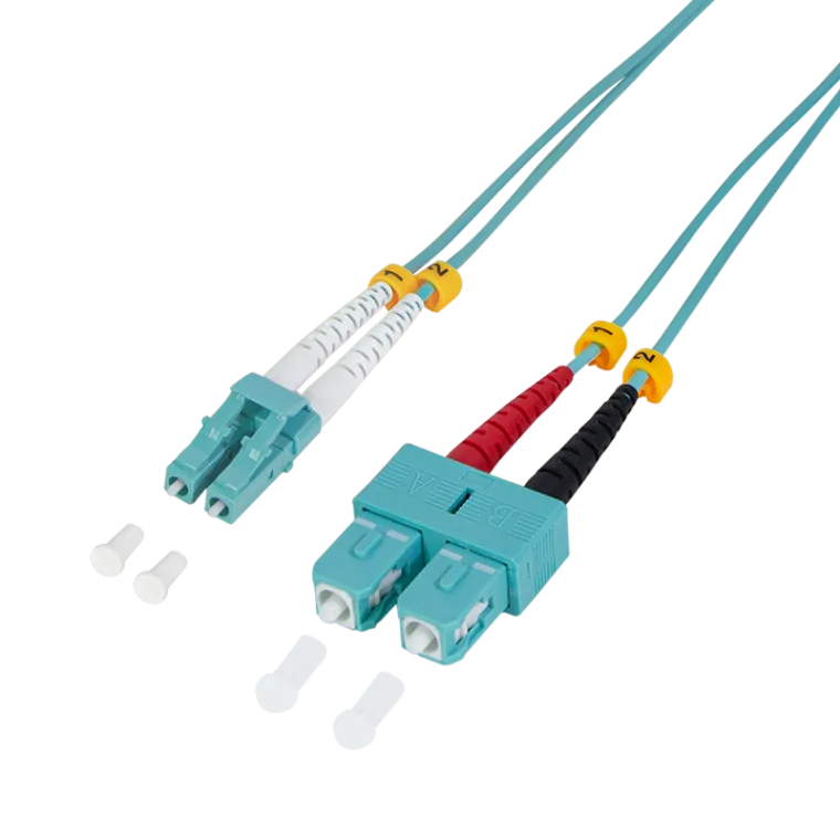 LWL Duplex Patchkabel, OM3, 50/125µ, LC-SC, Türkis, 1 m