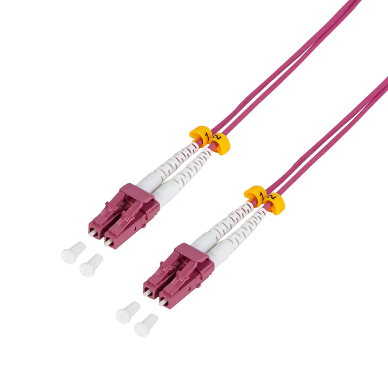 LWL Duplex Patchkabel, OM4, 50/125µ, LC-LC, Erikaviolett, 0,5 m