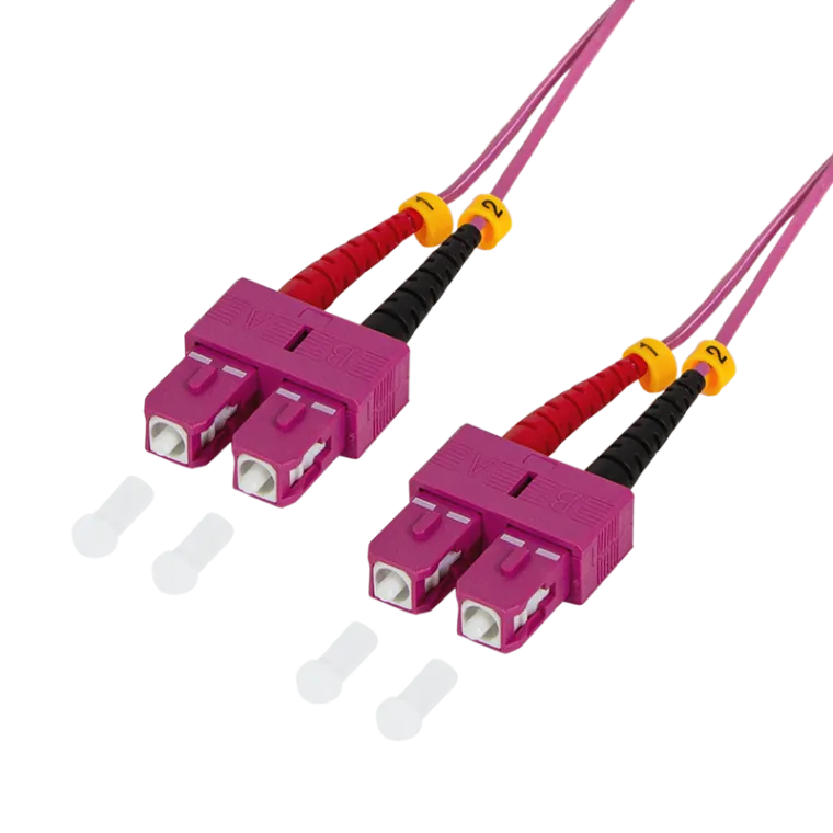 LWL Duplex Patchkabel, OM4, 50/125µ, SC-SC, Erikaviolett, 2 m