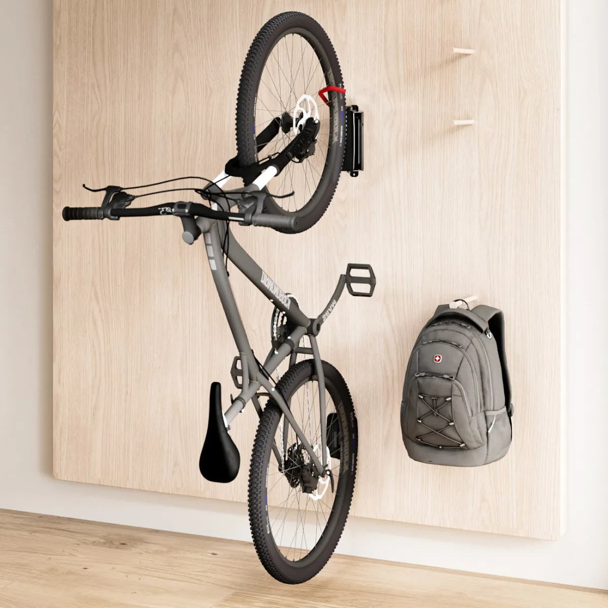 MAXTRACK Fahrrad Wandhalterung schwenkbar, Reifenbreite ≤ 90 mm, Belastung bis 35 kg (HR 10)