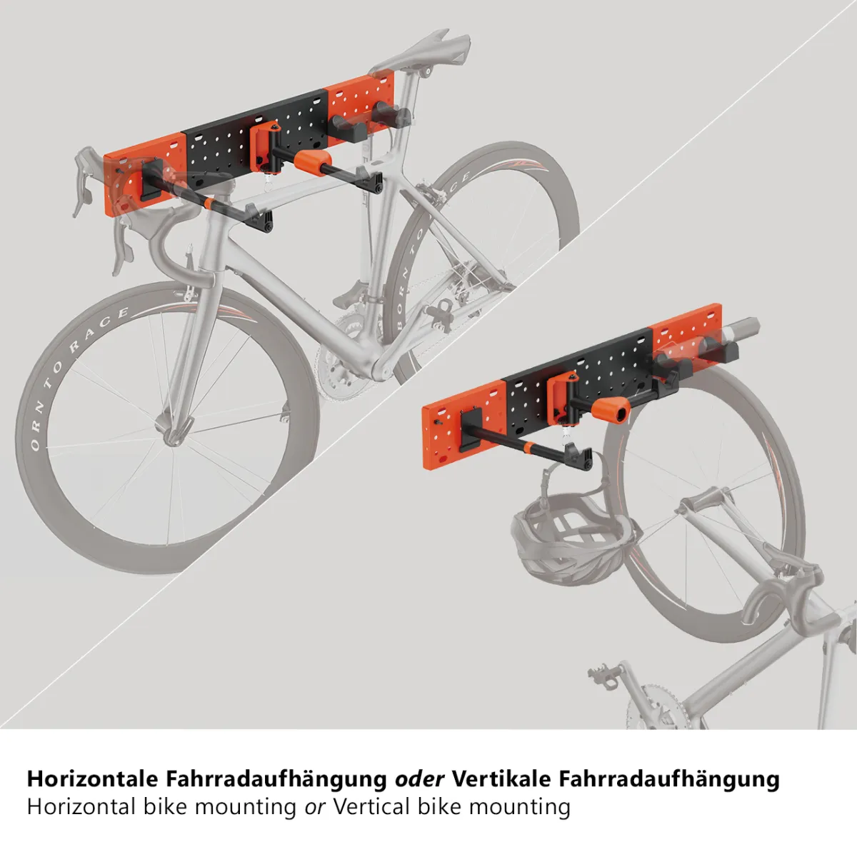 MAXTRACK Fahrrad Wandhalterung vertikal & horizontal, Reifenbreite ≤ 45 mm, Belastung 30 kg (HR 13)