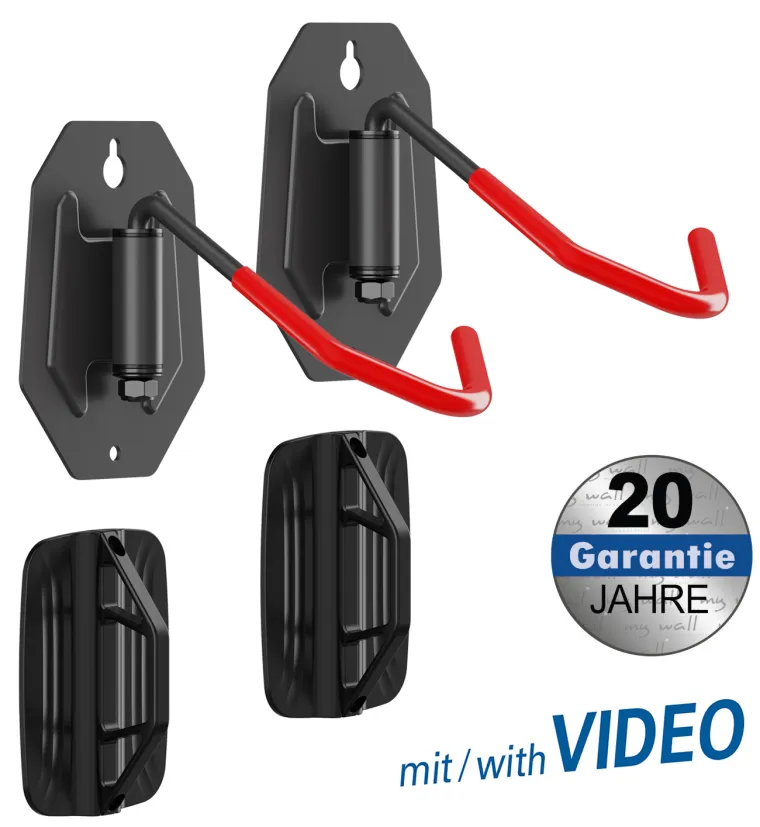 MAXTRACK 2er Pack Fahrrad Wandhalterung schwenkbar, Reifenbreite bis 90 mm, Reifenhöhe bis 80 mm, schwenkbar (HR 15)