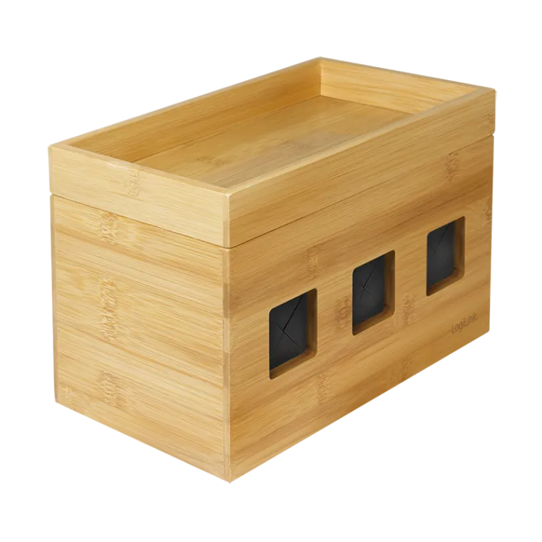 Kabelbox, 255x140x165 mm, Bambus