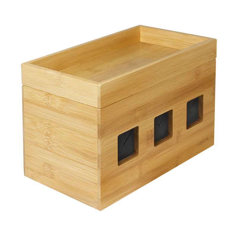 Kabelbox, 255x140x165 mm, Bambus