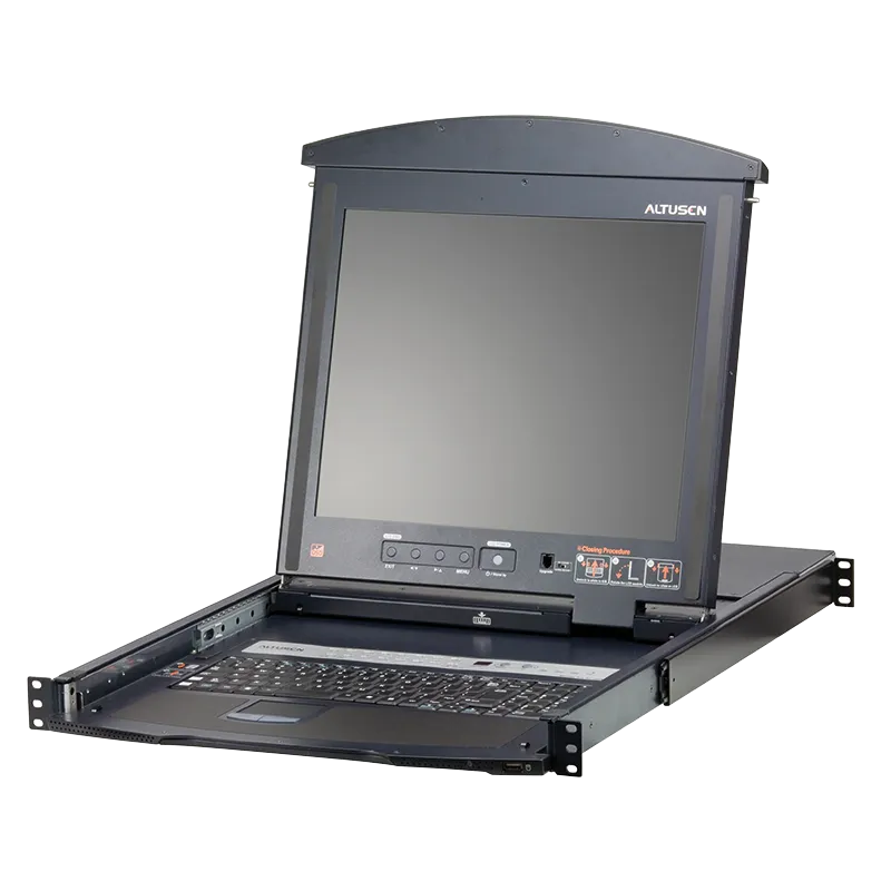 LCD Konsole 17" mit 16-Port Cat.5/6 KVM Switch (Dual Rail)