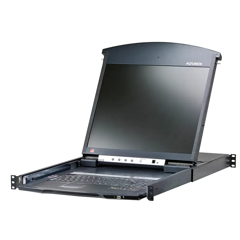 LCD Konsole 17" mit 16-Port Cat.5/6 KVM over IP Switch (Dual Rail)