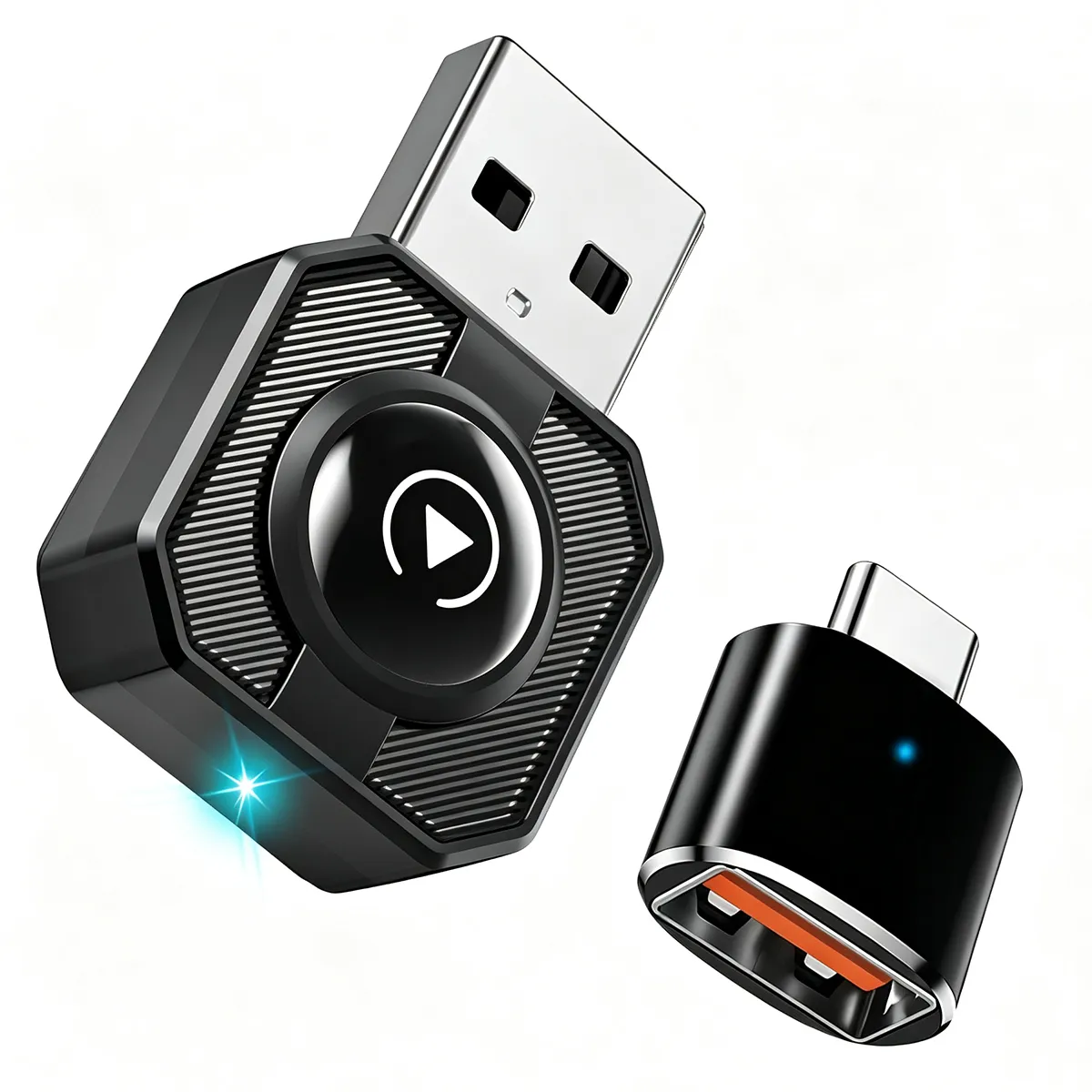 MAXTRACK Wireless CarPlay Adapter für Apple und Android, Für Apple (ab iOS 12.1) & Android (ab v10.0). USB A (MC 3)