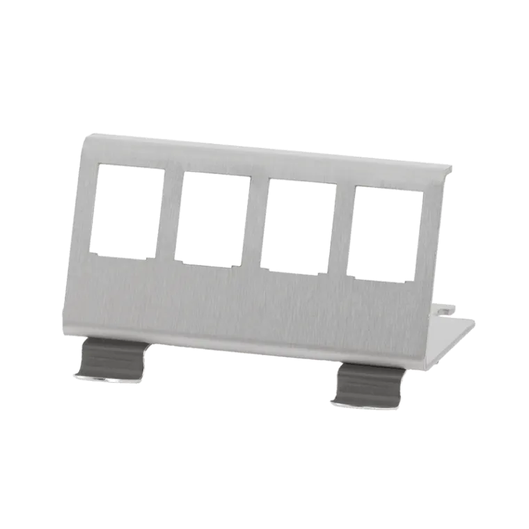 Hutschienenhalter für 4 Keystone Module, Edelstahl