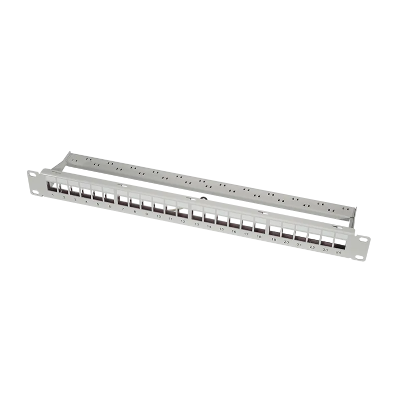 Keystone Panel 1HE, 24 Port, geschirmt, Economy-Ausführung, Grau