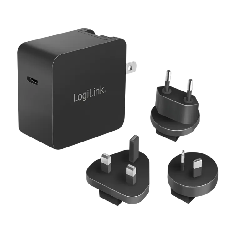 USB-C Reiseladegerät, 65 W, GaN, 1-fach, 1x USB-C (PD), Schwarz