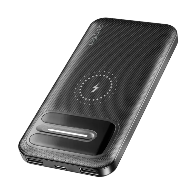 Powerbank 10.000 mAh, kabelloses Laden + 2x USB-A, 1x USB-C