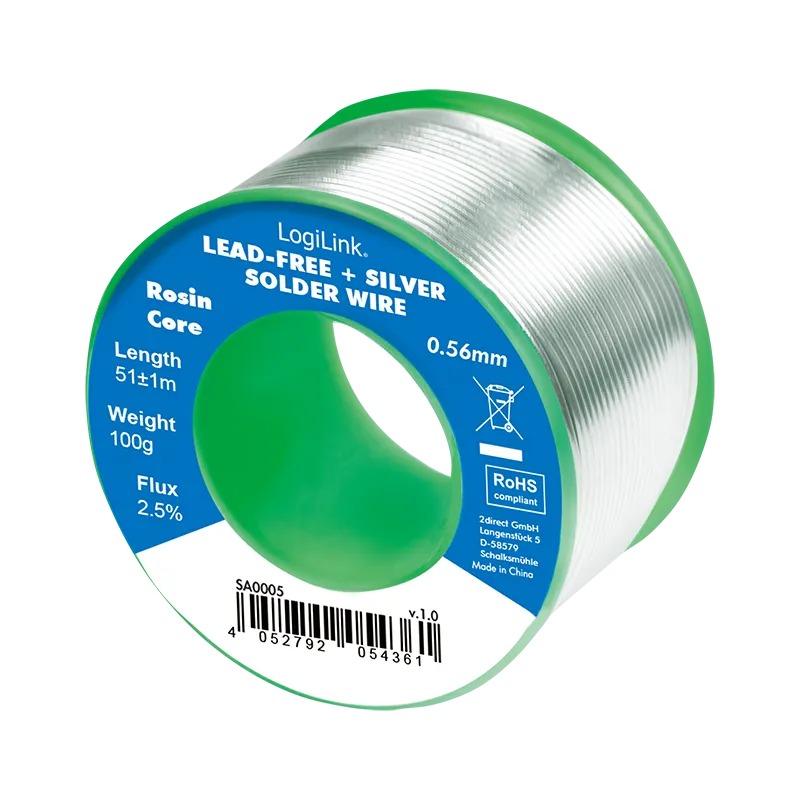 Lötdraht Ø 0,56 mm (bleifrei + Silber), 0,7% Kupfer, 100g Ro