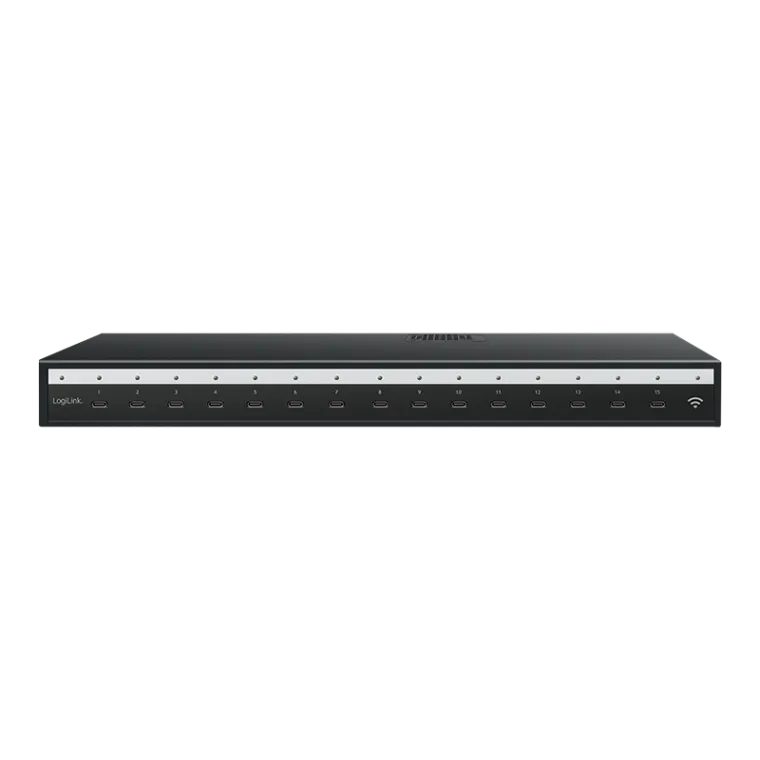 USB-C-Mehrfachladegerät (IPSS), 15-Port, PD, smart, schwarz
