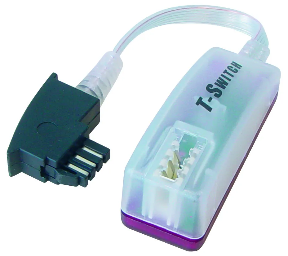 MAXTRACK Telefon-Umschalter, TAE-F Stecker auf TAE Multi Buchse, universell kodiert (T T-Switch)
