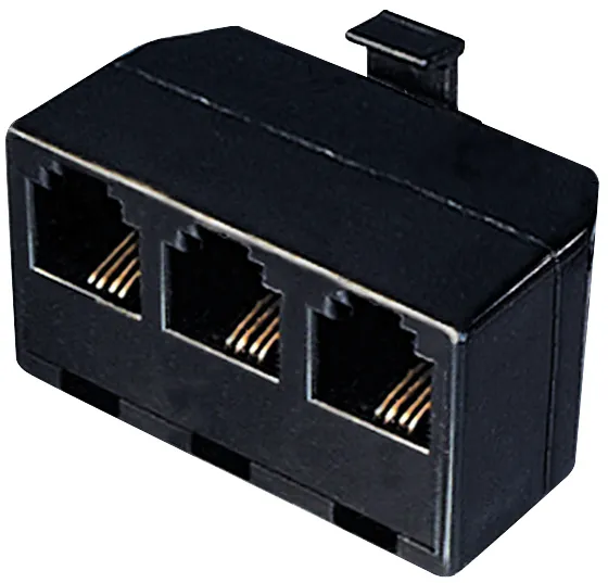 MAXTRACK Adapter, Western 6/4-Stecker - 3x Western 6/4-Kupplung, schwarz (TS 16 DS)