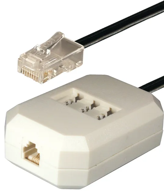 MAXTRACK Verbindungskabel, Western 8/4-Stecker -TAE FFN-Kupplung +Western 6/4-Kupplung, 0,2 m (TS 39)