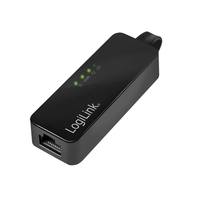 USB 3.0-Ethernet Adapter, USB-A/M zu RJ45/F, schwarz