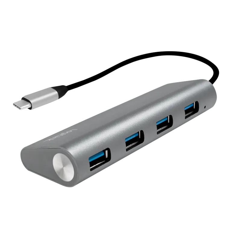 USB 3.2 Gen1x1 USB-C 4-Port Hub, mit Aluminiumgehäuse