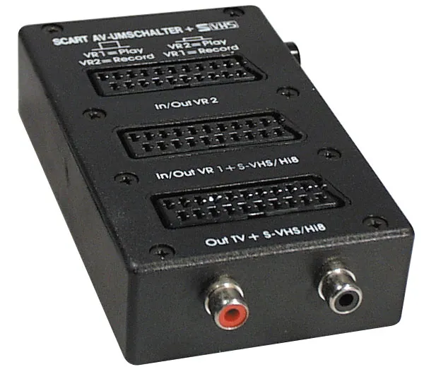 MAXTRACK Scart-Umschaltbox, 3x Scartkupplung und 2x Cinchkupplung (V 52)