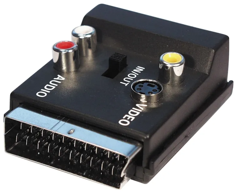 MAXTRACK Adapter, Scartstecker + Scartkupplung -3x Cinchkupplung + 4 pol. Hosidenkupplung (V 70 S)
