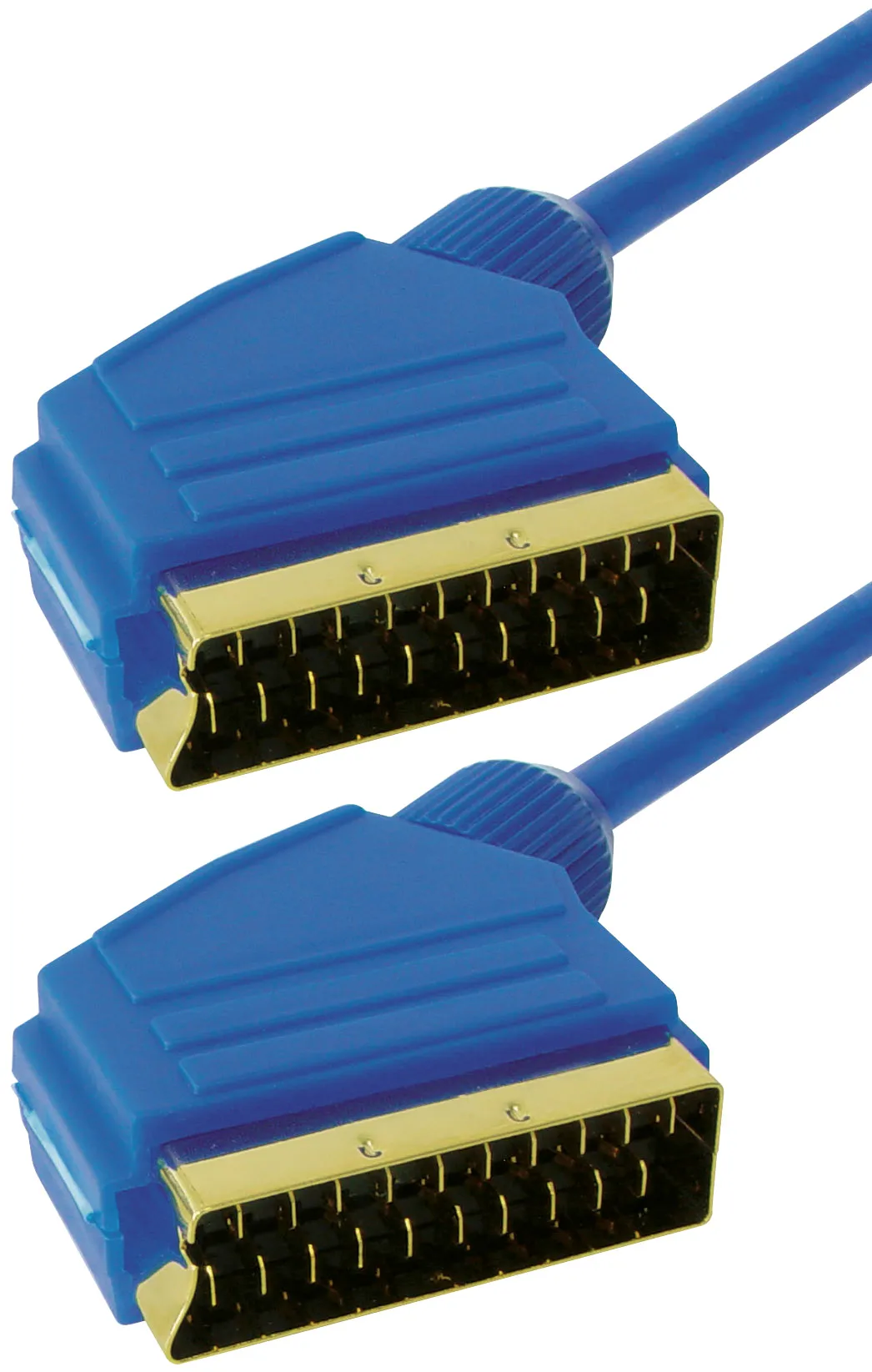 MAXTRACK Scartkabel, Scartstecker auf Scartstecker, transparent-blau, 1,0 m (VC 3-1 DBG)