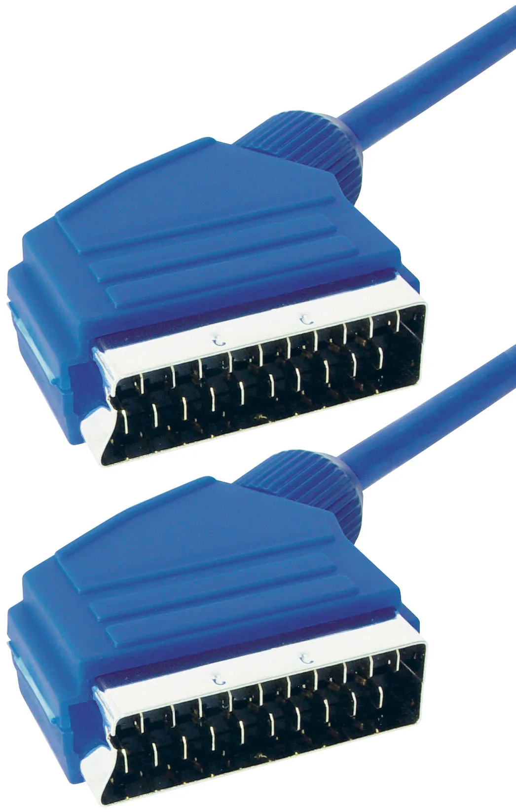 MAXTRACK Scartkabel, Scartstecker auf Scartstecker, 1,5 m, transparent-blau (VC 3 DiB)