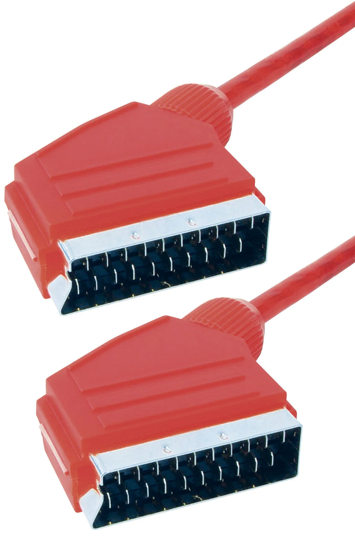 MAXTRACK Scartkabel, Scartstecker auf Scartstecker, 1,5 m, transparent-rot (VC 3 DiR)