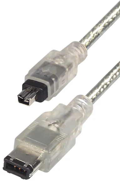 MAXTRACK Verbindungskabel, 4 pol. IEEE 1394 Stecker – 6 pol. IEEE 1394 Stecker, transparent (VD 2-2 T)
