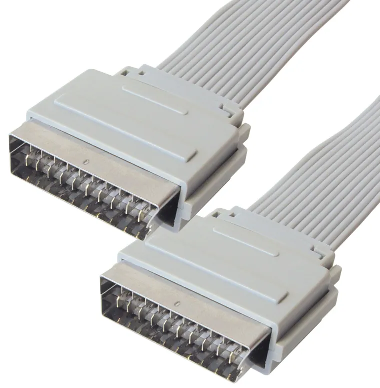 MAXTRACK Scart Kabel, Scartstecker auf Scartstecker, 2,0 m, silber (VF 1 USi)