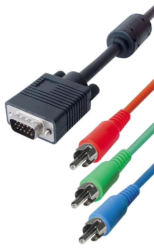 MAXTRACK Monitorkabel, Sub D-Stecker 15 pol. HD- 3x Cinchstecker, 2,0 m (VH 1)