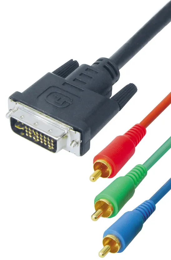 MAXTRACK DVI/RGB-Kabel, DVI-Stecker 24+5pol. auf 3x Cinchstecker, 5,0 m (VH 2-5)