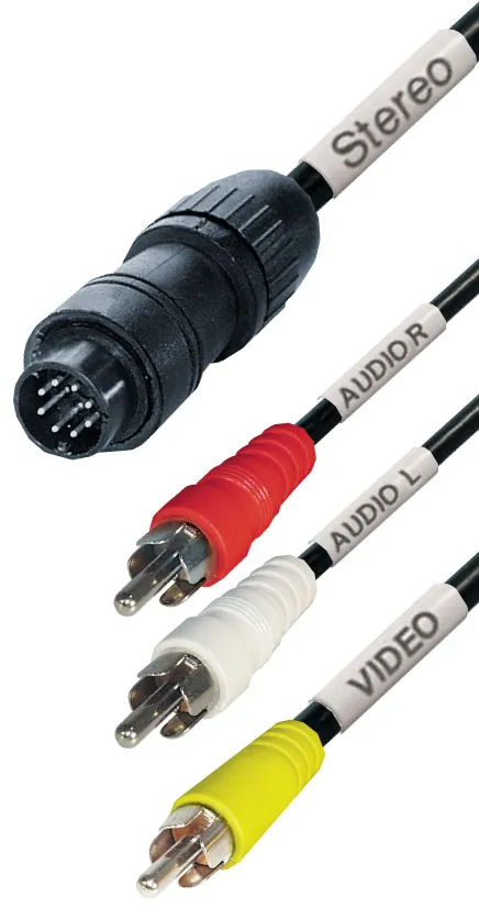 MAXTRACK Verbindungskabel, 8pol. Moviestecker auf 3x Cinchstecker, 2,0 m (VM 7)