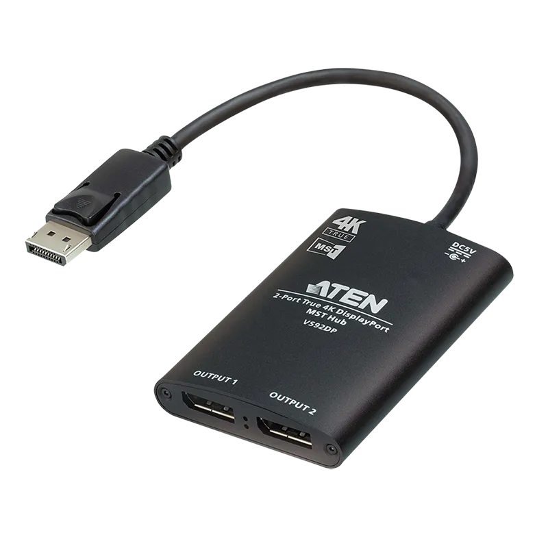 2-Port True 4K DisplayPort MST Hub