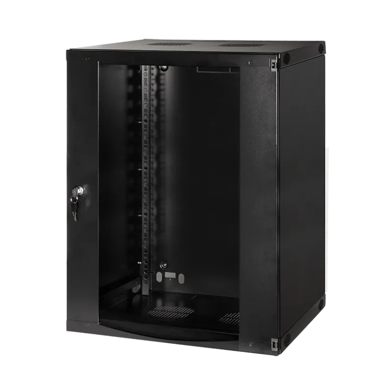 19" Wandschrank 15HE 540 x 450 mm, unmontiert, Schwarz