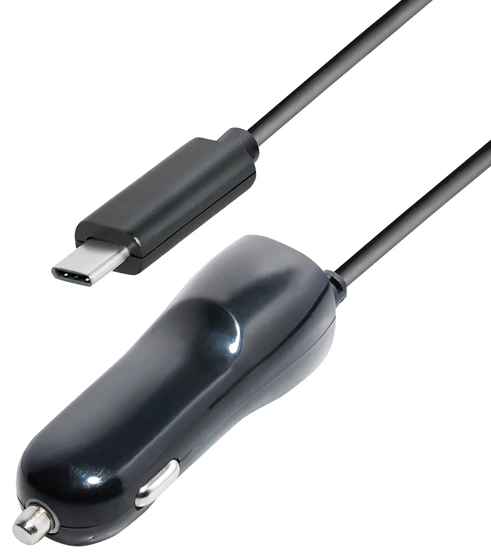 MAXTRACK USB KFZ-Ladegerät, mit USB Typ A Buchse und 1,2 m USB Typ C Anschlusskabel, 3,4 A Gesamtstrom (WI 13)