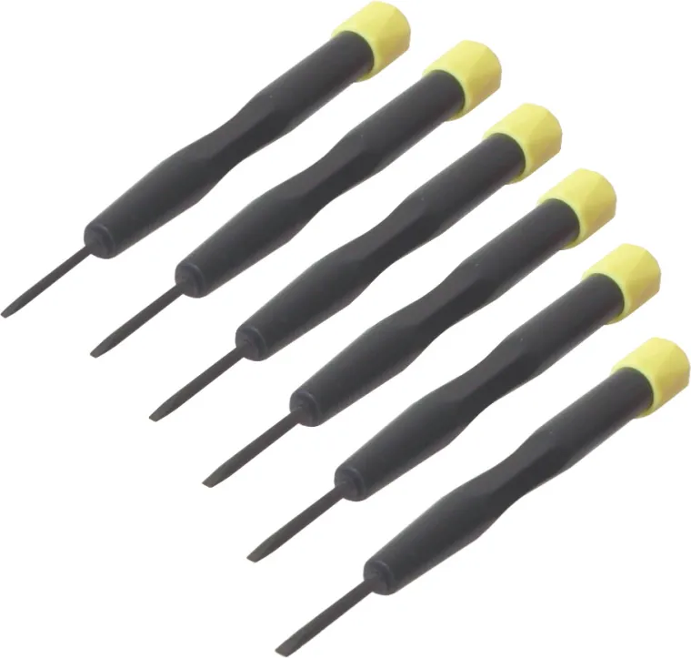 MAXTRACK Elektronik Schlitzschraubendreher Set, 6-teilig, - 1,4/1,6/1,8/2,0/2,4/3,0 x 20 mm (ZSS 2)